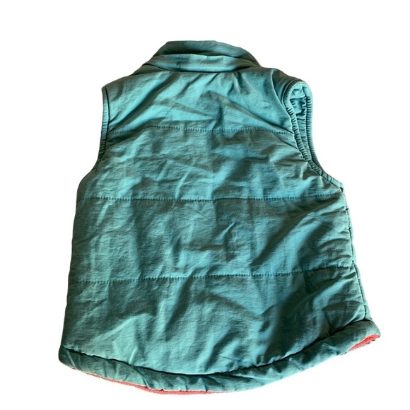 Pumpkin Patch girls size 4 turquoise puffer vest lined with pink fleece - Picture 2 of 5